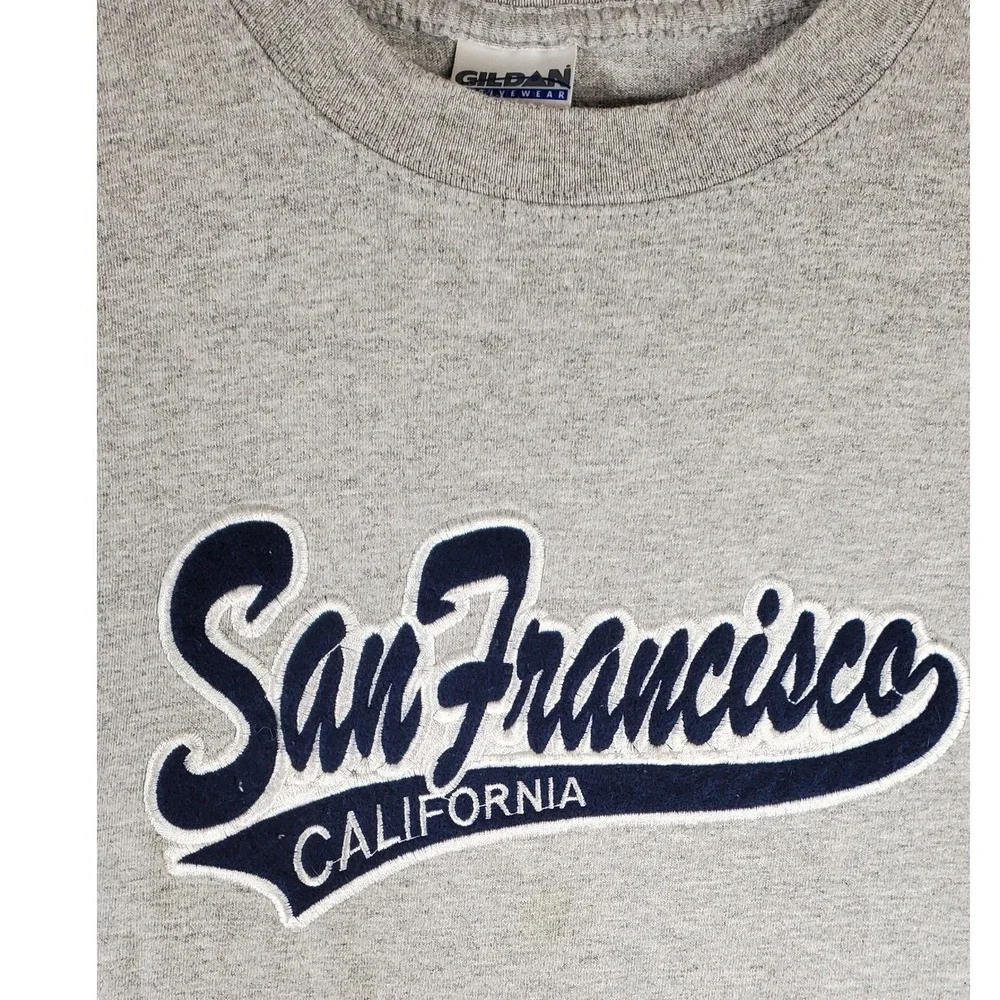 Gildan‎ San Francisco California Graphic T Shirt Mens Medium Gray Heavy Cotton